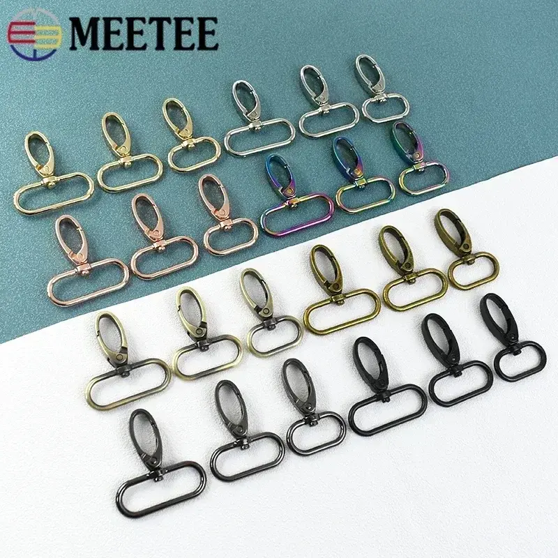 10Pcs 13-38mm Bag Strap Metal Buckles for Sewing Swivel Lobster Clasps Webbing Belt Trigger Snap Hooks DIY Keychain Accessories
