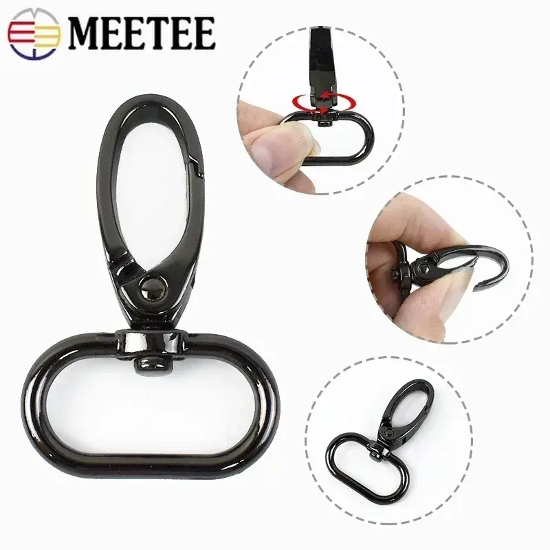 10Pcs 13-38mm Bag Strap Metal Buckles for Sewing Swivel Lobster Clasps Webbing Belt Trigger Snap Hooks DIY Keychain Accessories