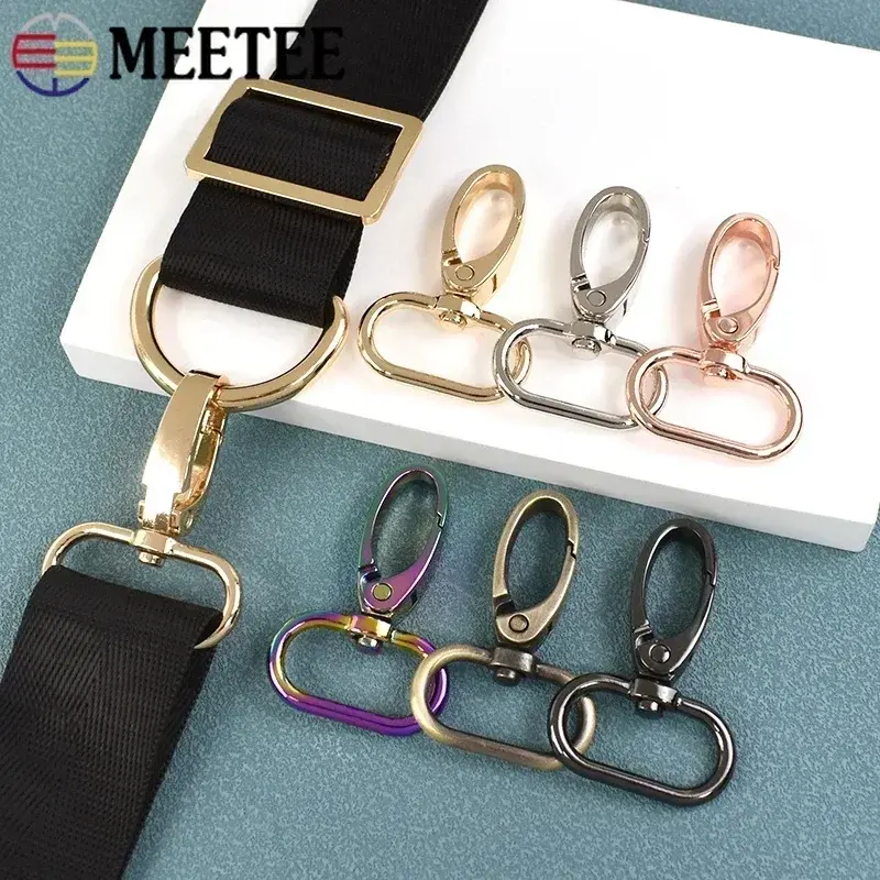 10Pcs 13-38mm Bag Strap Metal Buckles for Sewing Swivel Lobster Clasps Webbing Belt Trigger Snap Hooks DIY Keychain Accessories
