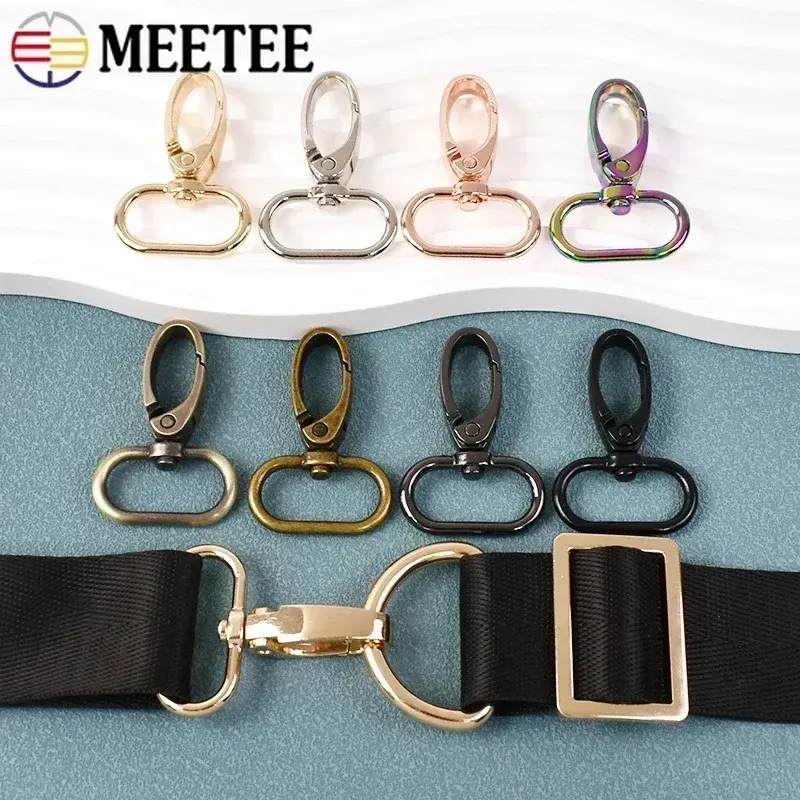 10Pcs 13-38mm Bag Strap Metal Buckles for Sewing Swivel Lobster Clasps Webbing Belt Trigger Snap Hooks DIY Keychain Accessories