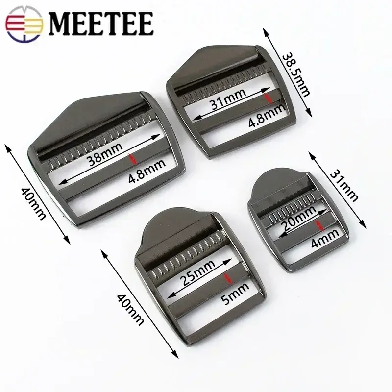 2-10Pcs 20-38mm Metal Buckles for Bag Strap Dress Belt Adjuster Clasp Pet Collar Slider Tri-Glide Hooks DIY Sewing Accessories