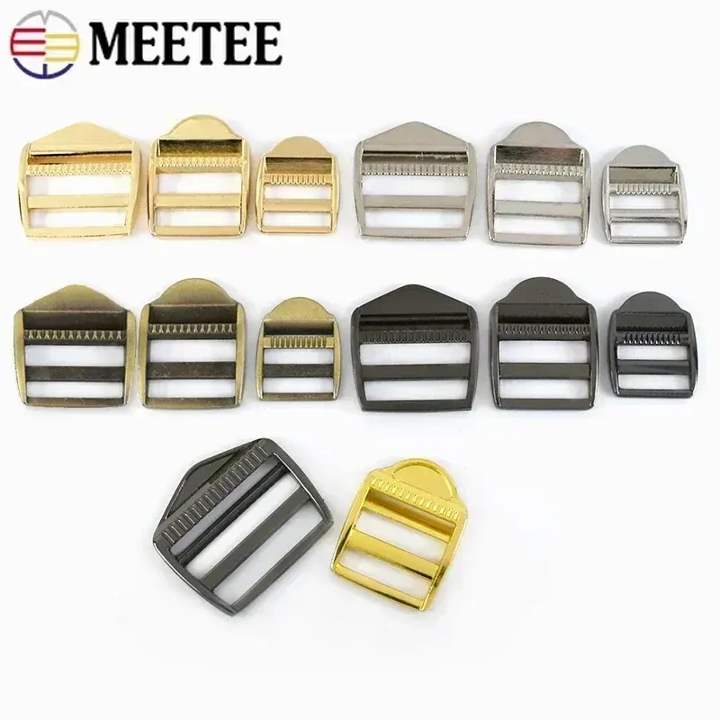 2-10Pcs 20-38mm Metal Buckles for Bag Strap Dress Belt Adjuster Clasp Pet Collar Slider Tri-Glide Hooks DIY Sewing Accessories