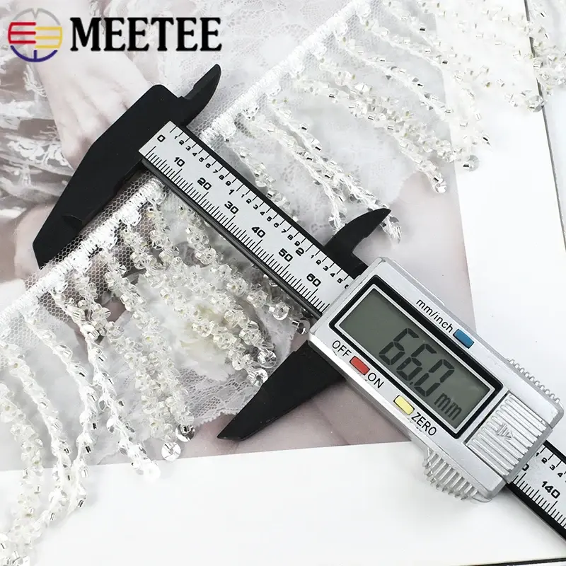1-5Yards 7cm Crystal sequins Fringe Tassel for sewing Beaded Lace Trim Latin Dance Wedding Dresses Trimming DIY Accessories