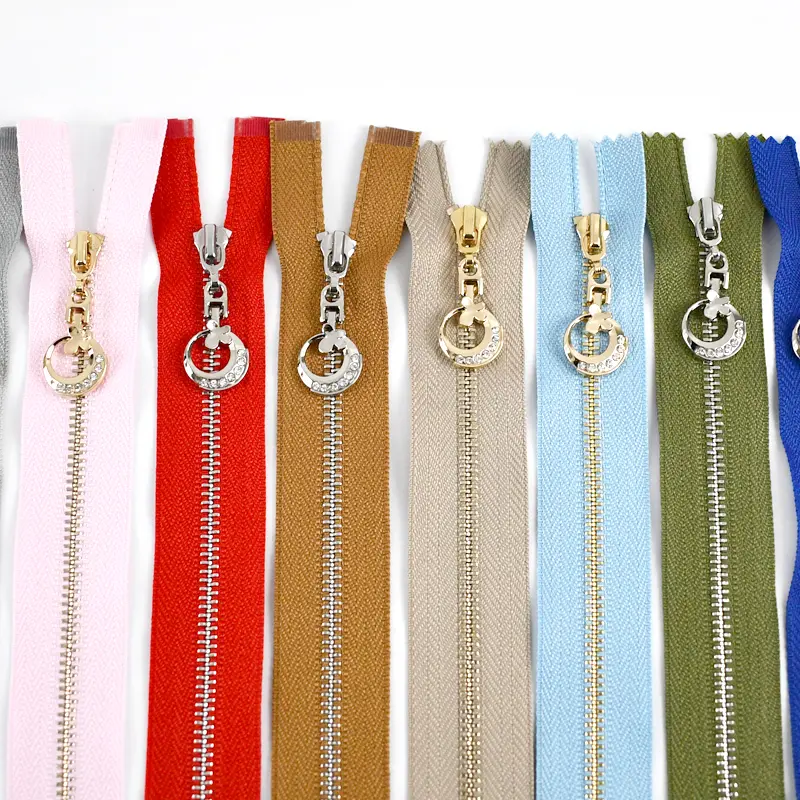 5Pcs 3# Metal Zippers 15-30cm Length Decorative Zips Closure for Sewing Bag Coat DIY Clothing Accessories Replacement Repair Kit
