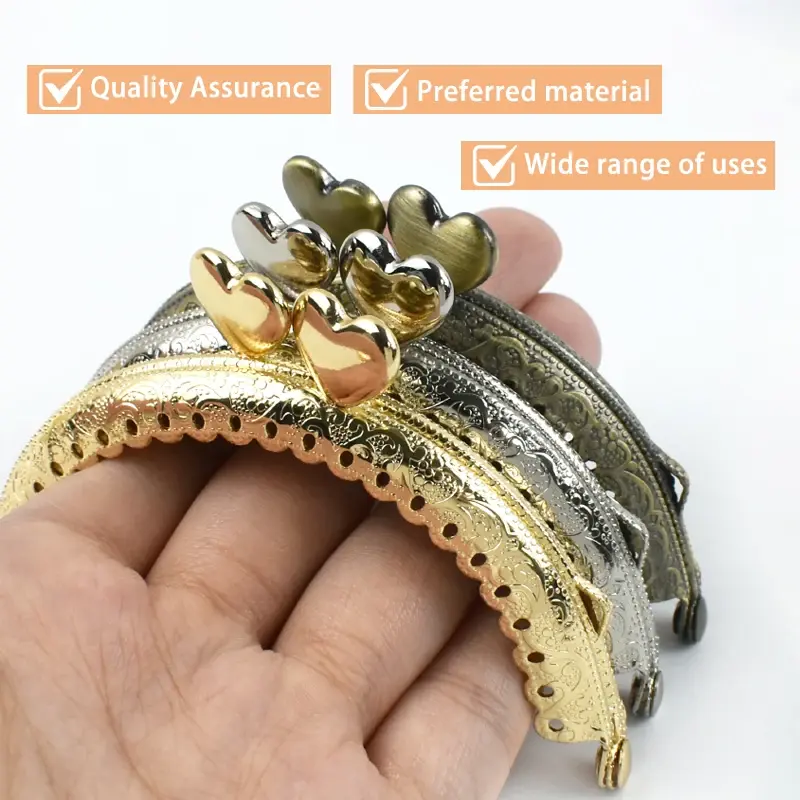 85mm 2/5/10Pcs Semicircle Metal Purse Kiss Clasp Lock Handbag Wallet Embossed Handle Frame Buckles DIY Bags Hardware Accessories