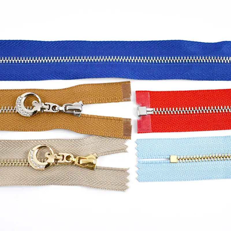 5Pcs 3# Metal Zippers 15-30cm Length Decorative Zips Closure for Sewing Bag Coat DIY Clothing Accessories Replacement Repair Kit