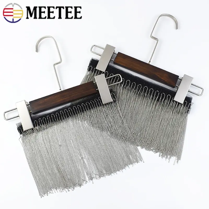 Meetee 6-15cm 2/5Yards Metal Beads Chain Tassels Fringe Clothes Beaded Lace Trim Party Dress Jacket Decor DIY Sewing Accessories