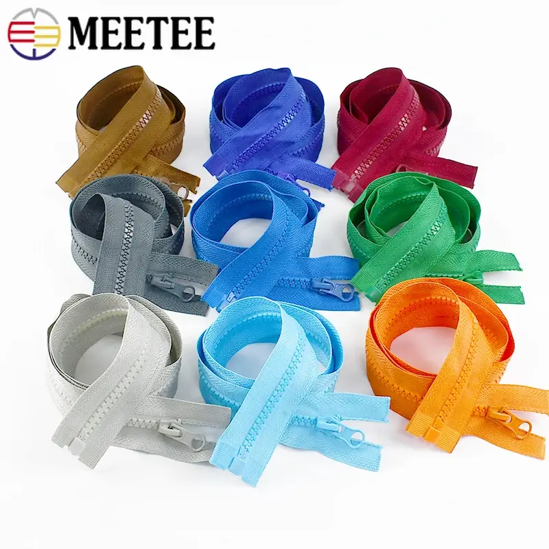 3pcs 40-120cm 5# Colored Resin Zipper Jacket Backpack Auto Lock Decorative Zippers Garment Zip Repair Kit DIY Sewing Accessories