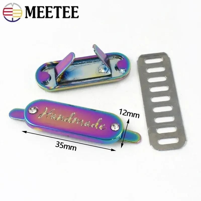 35*12mm 5-20Pcs Metal Bag Buckles Custom Decorative Labels Tags Handmade Label Clothes Leather Clasp Hook DIY Sewing Accessories