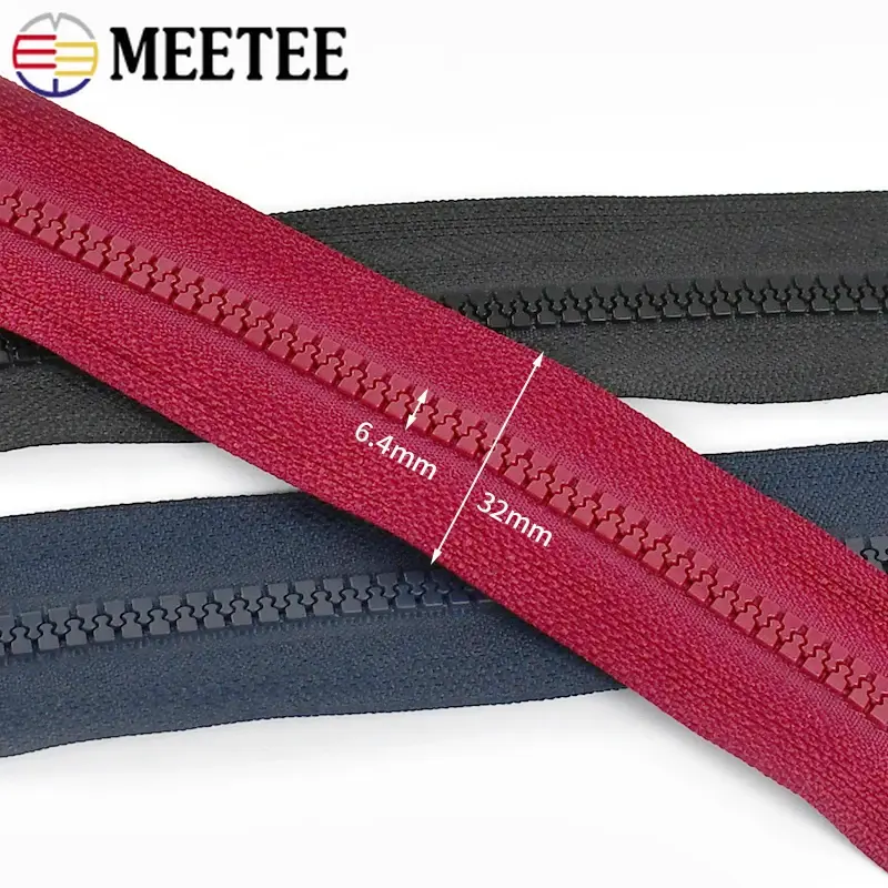 3pcs 40-120cm 5# Colored Resin Zipper Jacket Backpack Auto Lock Decorative Zippers Garment Zip Repair Kit DIY Sewing Accessories