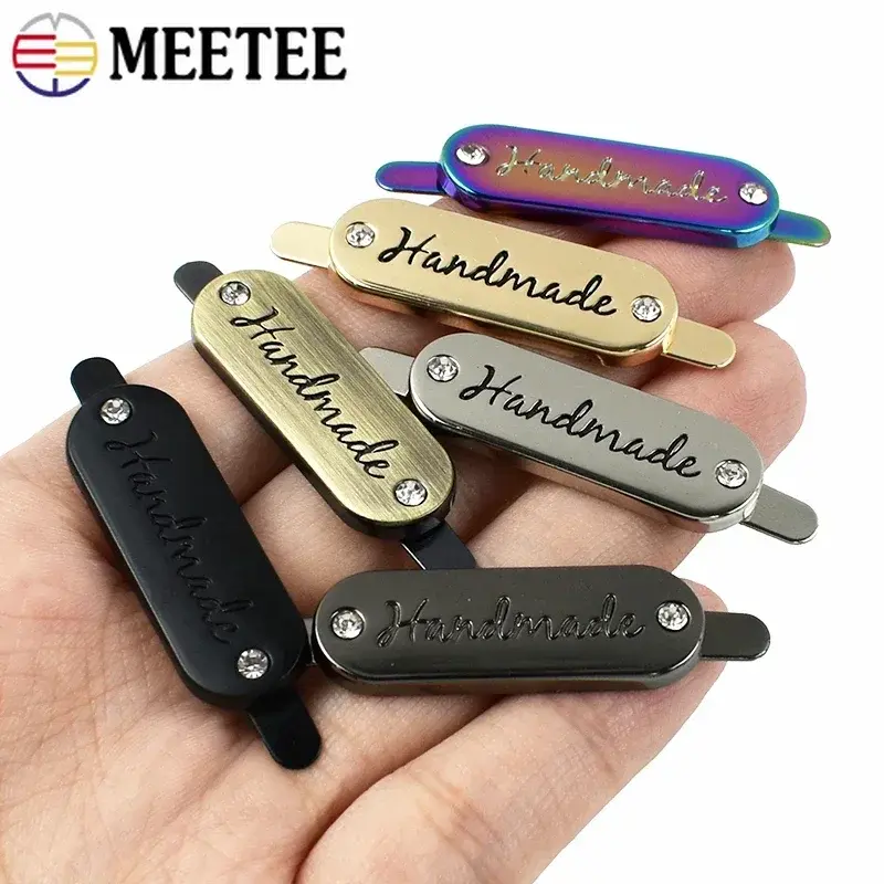 35*12mm 5-20Pcs Metal Bag Buckles Custom Decorative Labels Tags Handmade Label Clothes Leather Clasp Hook DIY Sewing Accessories