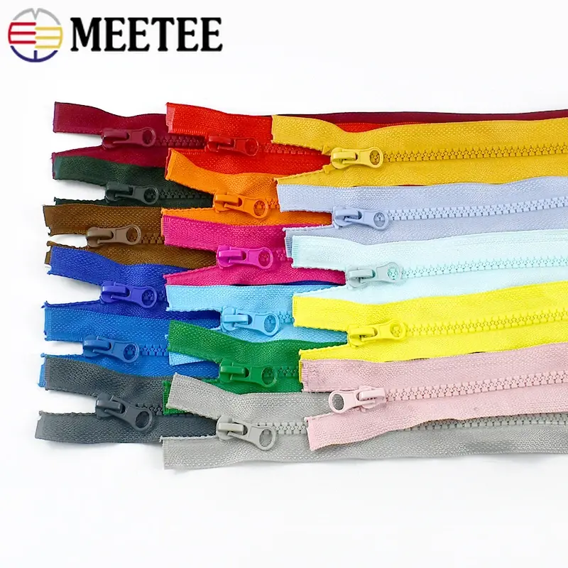 3pcs 40-120cm 5# Colored Resin Zipper Jacket Backpack Auto Lock Decorative Zippers Garment Zip Repair Kit DIY Sewing Accessories