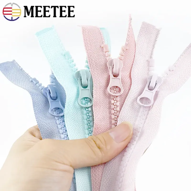 3pcs 40-120cm 5# Colored Resin Zipper Jacket Backpack Auto Lock Decorative Zippers Garment Zip Repair Kit DIY Sewing Accessories