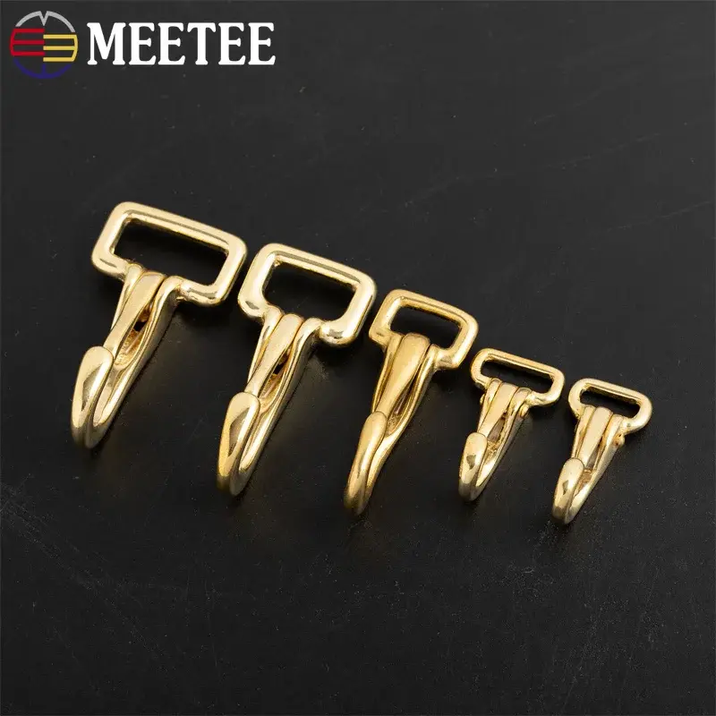 2-5Pcs Solid Brass Small Buckle Hook Metal Bags Strap Buckles Dog Collar Keychain Lobster Clasp DIY Leather Sewing Accessories