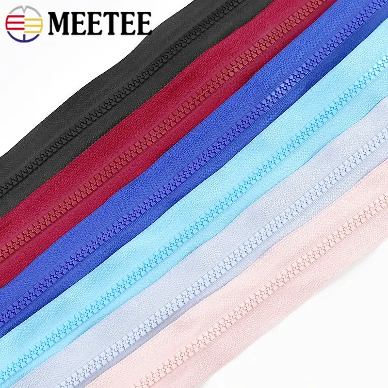 3pcs 40-120cm 5# Colored Resin Zipper Jacket Backpack Auto Lock Decorative Zippers Garment Zip Repair Kit DIY Sewing Accessories