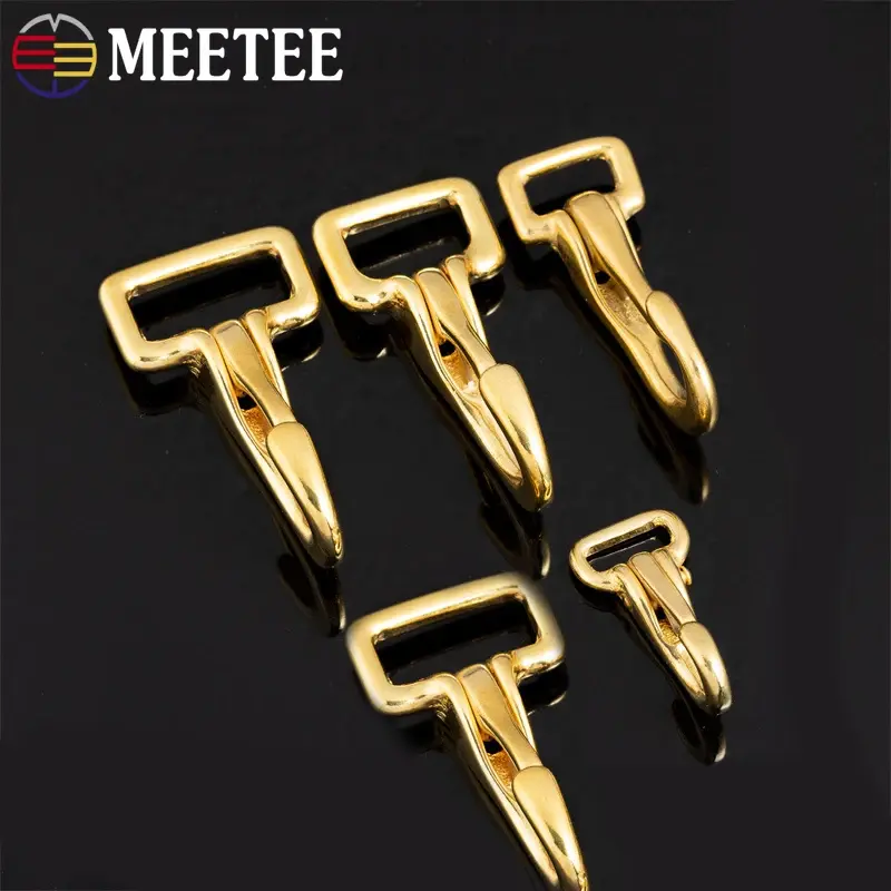 2-5Pcs Solid Brass Small Buckle Hook Metal Bags Strap Buckles Dog Collar Keychain Lobster Clasp DIY Leather Sewing Accessories