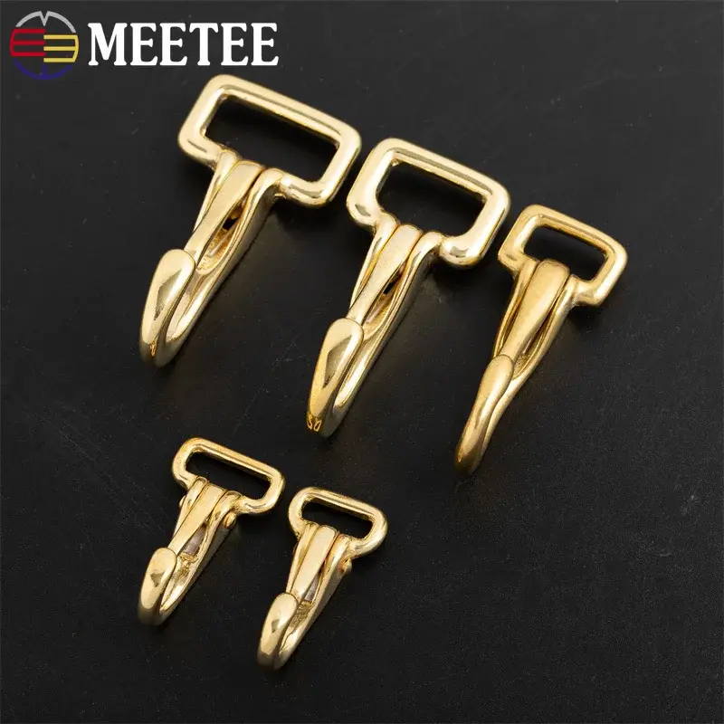 2-5Pcs Solid Brass Small Buckle Hook Metal Bags Strap Buckles Dog Collar Keychain Lobster Clasp DIY Leather Sewing Accessories