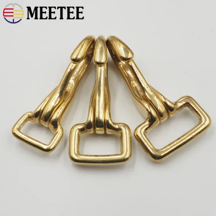 2-5Pcs Solid Brass Small Buckle Hook Metal Bags Strap Buckles Dog Collar Keychain Lobster Clasp DIY Leather Sewing Accessories