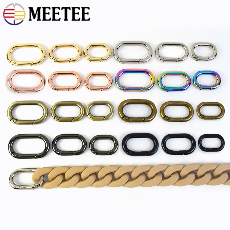 5/10Pcs 13-40mm Metal Strap Buckles for Bag Keychain Spring Ring Buckle Handbag Connect Clasp Hook Loop DIY Hardware Accessories