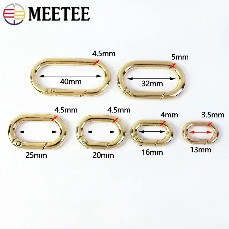 5/10Pcs 13-40mm Metal Strap Buckles for Bag Keychain Spring Ring Buckle Handbag Connect Clasp Hook Loop DIY Hardware Accessories