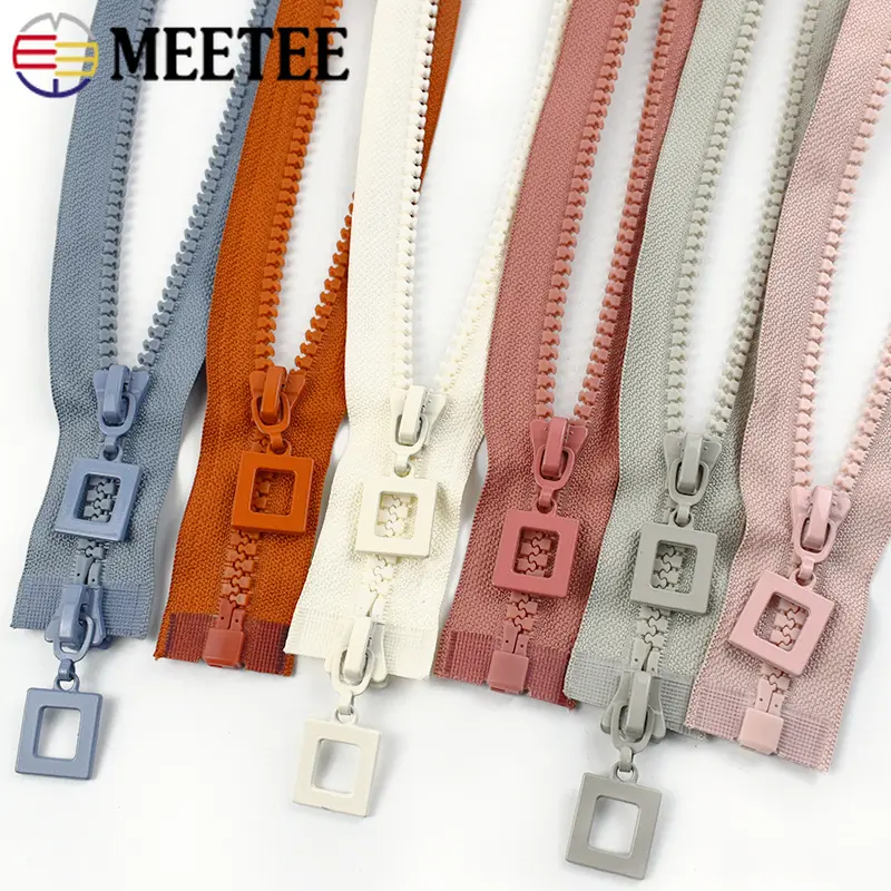 8# 1Pc 80-120cm Resin Zipper Single/Double Sliders Open-End Zip Bags Jacket Clothes Decor Zips Repair Kit DIY Sewing Accessories