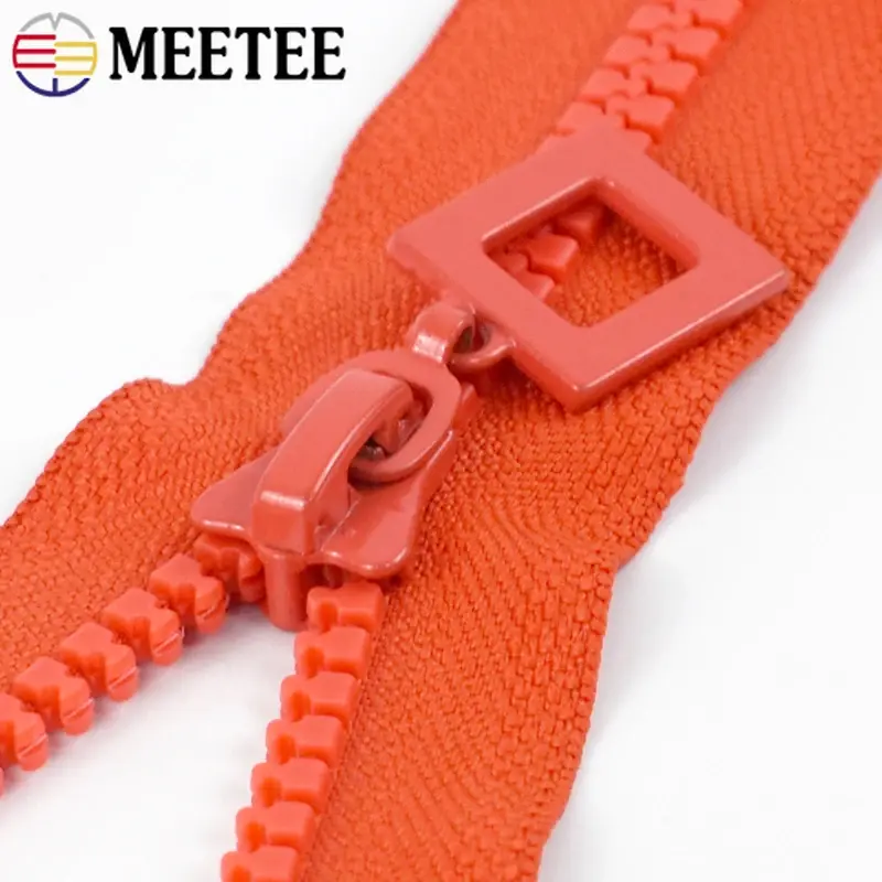 8# 1Pc 80-120cm Resin Zipper Single/Double Sliders Open-End Zip Bags Jacket Clothes Decor Zips Repair Kit DIY Sewing Accessories