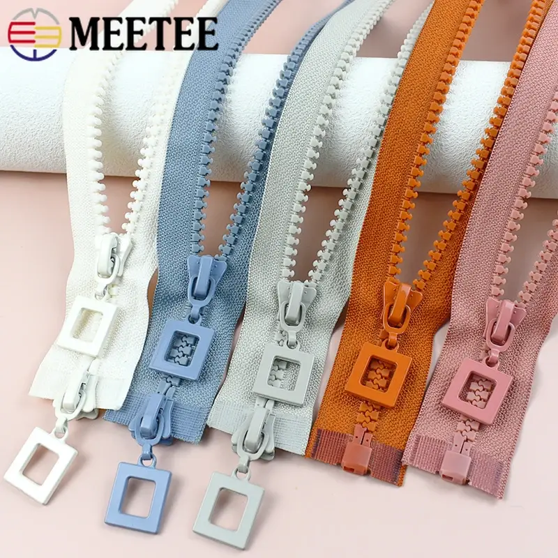 8# 1Pc 80-120cm Resin Zipper Single/Double Sliders Open-End Zip Bags Jacket Clothes Decor Zips Repair Kit DIY Sewing Accessories