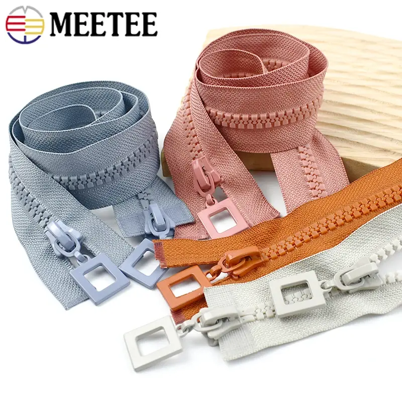 8# 1Pc 80-120cm Resin Zipper Single/Double Sliders Open-End Zip Bags Jacket Clothes Decor Zips Repair Kit DIY Sewing Accessories