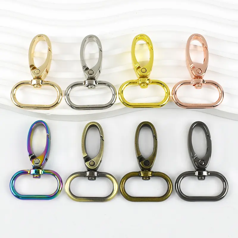 5/10/20Pcs 25mm Metal Swivel Lobster Clasps Strap Buckles Webbing Snap Hooks for Bags Handbag Hangers Keychains DIY Accessories