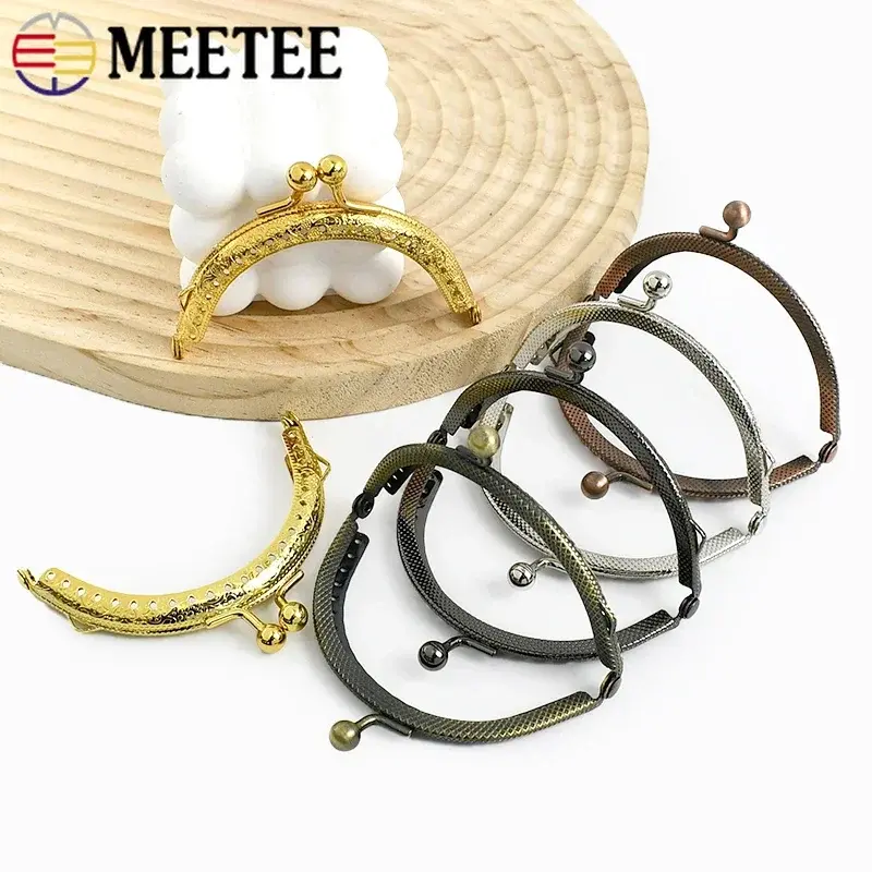 Meetee 2-10Pcs 85mm Metal Embossed Handle Purse Frame Kiss Clasp Women Bags Handles Sewing Brackets Accessories for Handbags
