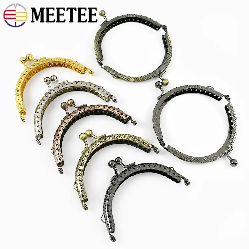 Meetee 2-10Pcs 85mm Metal Embossed Handle Purse Frame Kiss Clasp Women Bags Handles Sewing Brackets Accessories for Handbags
