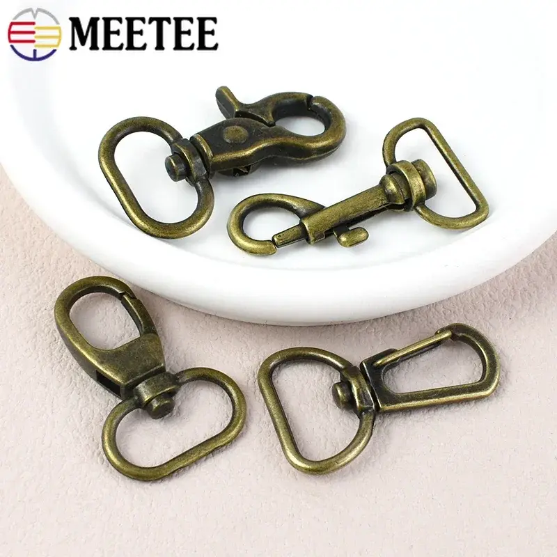 Meetee 5-20Pcs 25mm Bronze Metal Strap Buckles Bag Swivel Lobster Clasp Backpack Belt Hanger Hook Keychain Carabiner Accessories