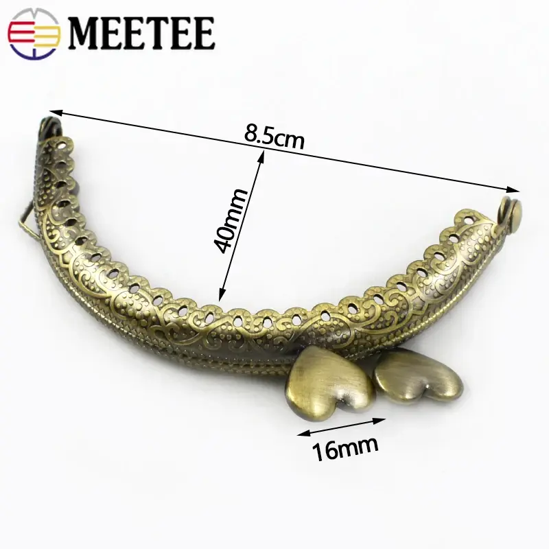 85mm Semicircle Kiss Lock Clasp Metal Buckle Hardware for Purse Handbag Wallet Frame Handle Embossed Design 5 Colors 2/5/10Pcs