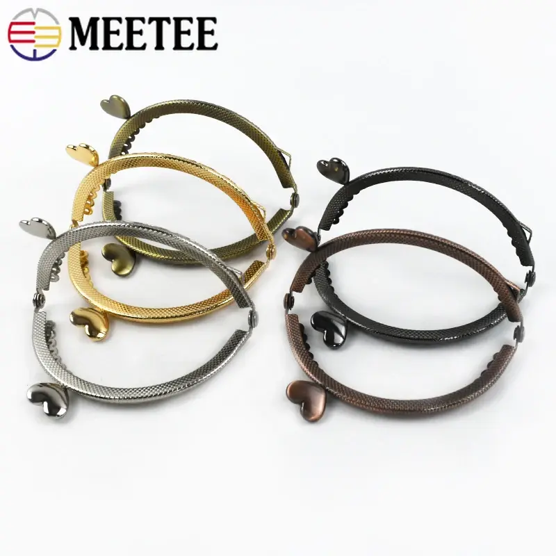 85mm Semicircle Kiss Lock Clasp Metal Buckle Hardware for Purse Handbag Wallet Frame Handle Embossed Design 5 Colors 2/5/10Pcs