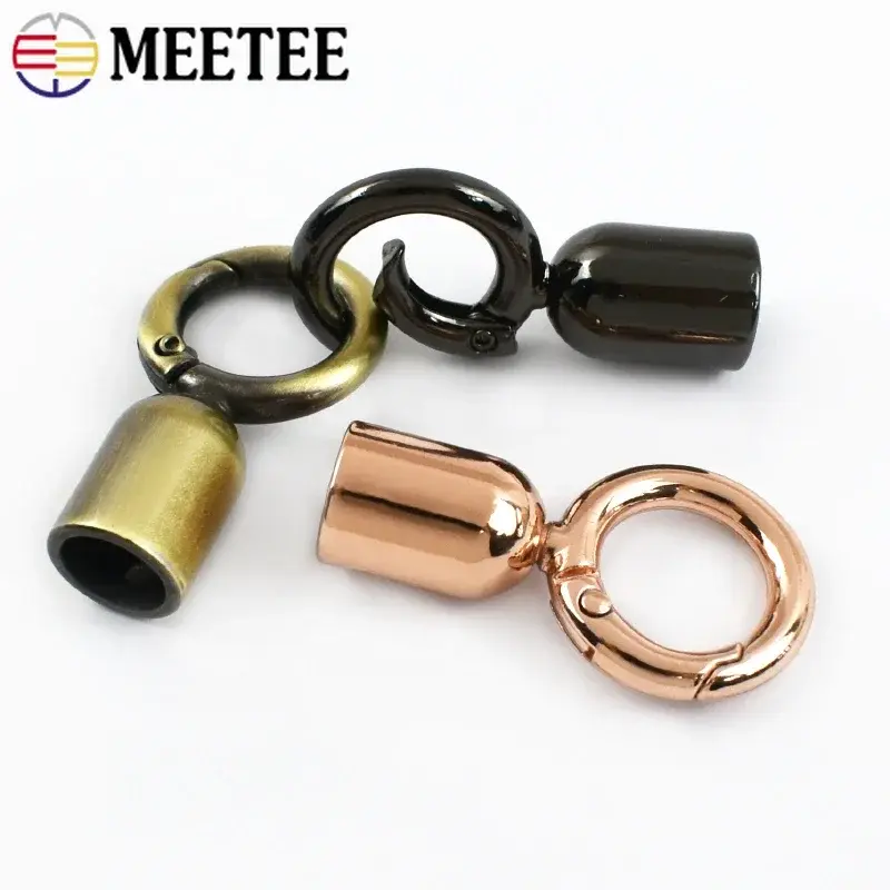 Meetee 4/10/20Pcs 13mm Metal Buckles For Bag Strap Tassel Cap Clasp Hook Rope Cord Lock Handbag Connector Hanger DIY Accessories