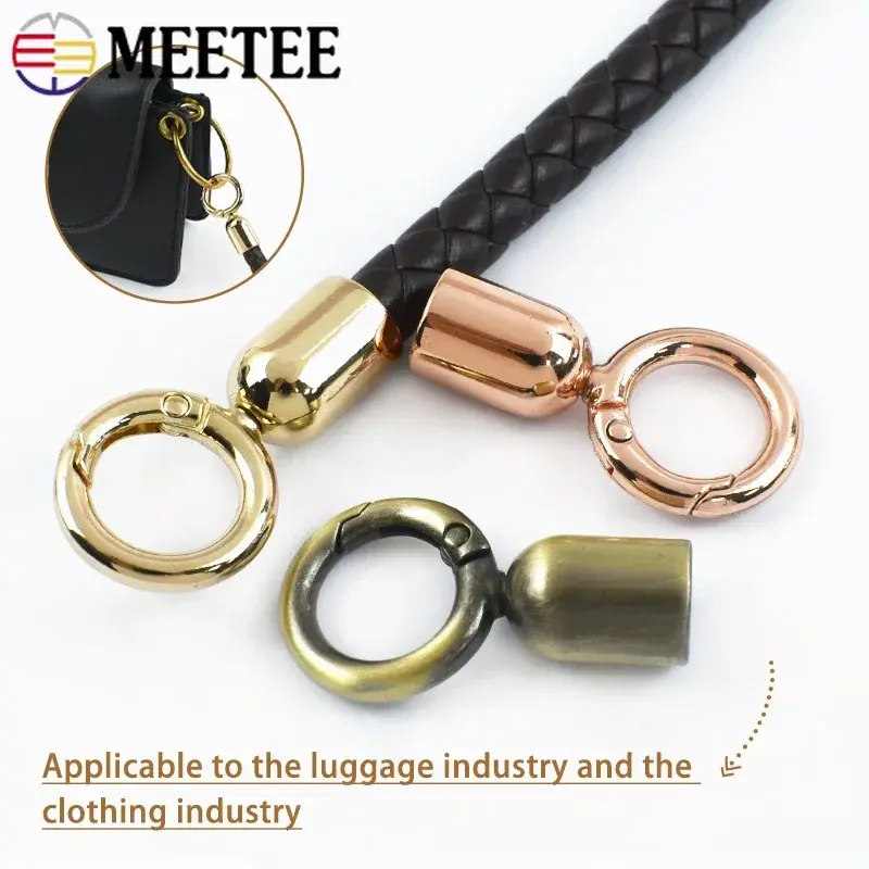 Meetee 4/10/20Pcs 13mm Metal Buckles For Bag Strap Tassel Cap Clasp Hook Rope Cord Lock Handbag Connector Hanger DIY Accessories