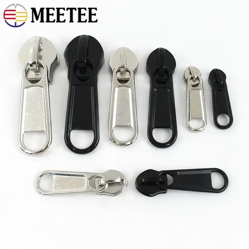 Meetee 5 - 30Pcs 3# 5# 8# 10# Nylon Zipper Sliders Pull Head for Bags Clothes Zips Repair Kits DIY Sewing Accessories