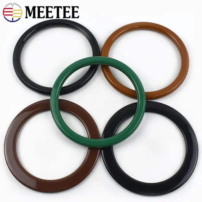 2Pcs 10/11.4cm Round Plastic Bag Handle Purse Frame Kiss Clasp Bracket Replacement Handles Ring DIY Handmade Sewing Accessories