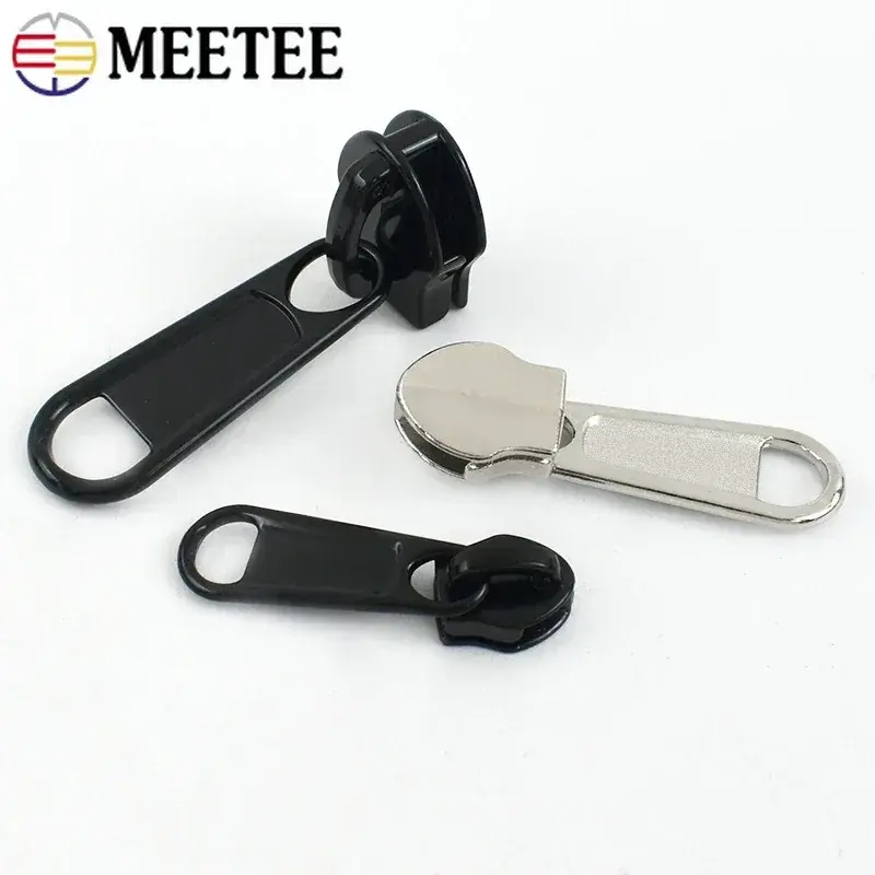 Meetee 5 - 30Pcs 3# 5# 8# 10# Nylon Zipper Sliders Pull Head for Bags Clothes Zips Repair Kits DIY Sewing Accessories