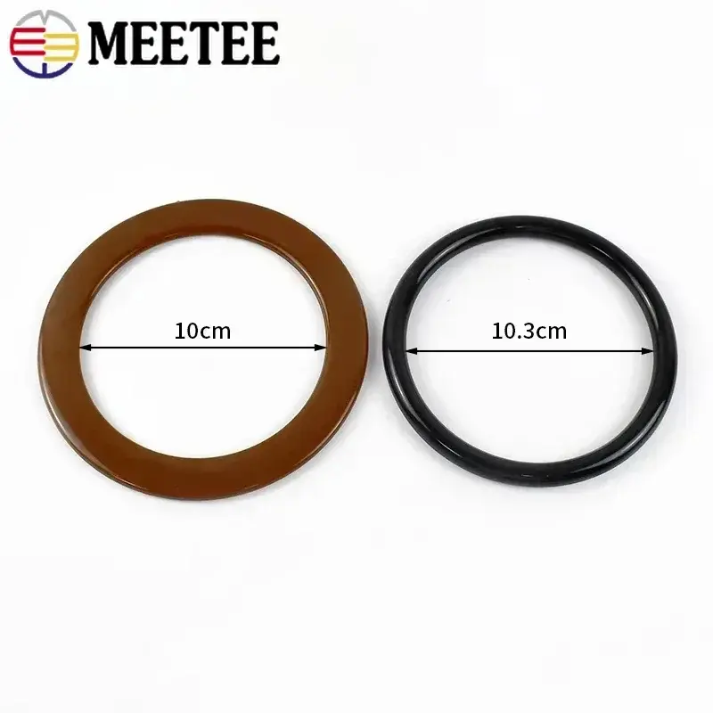 2Pcs 10/11.4cm Round Plastic Bag Handle Purse Frame Kiss Clasp Bracket Replacement Handles Ring DIY Handmade Sewing Accessories