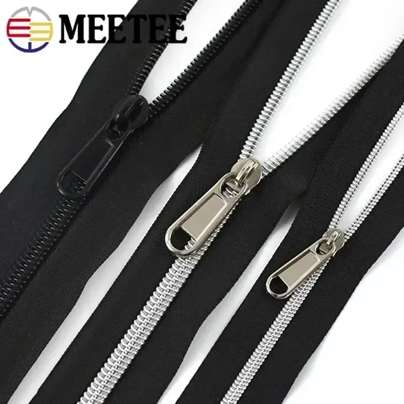 Meetee 5 - 30Pcs 3# 5# 8# 10# Nylon Zipper Sliders Pull Head for Bags Clothes Zips Repair Kits DIY Sewing Accessories