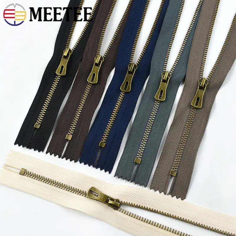 3# 5/10Pcs Bronze Metal Zippers Close-end Pants Zips Closure Bags Pocket Clothes Decor Zipper Repair Kits DIY Sewing Accessories