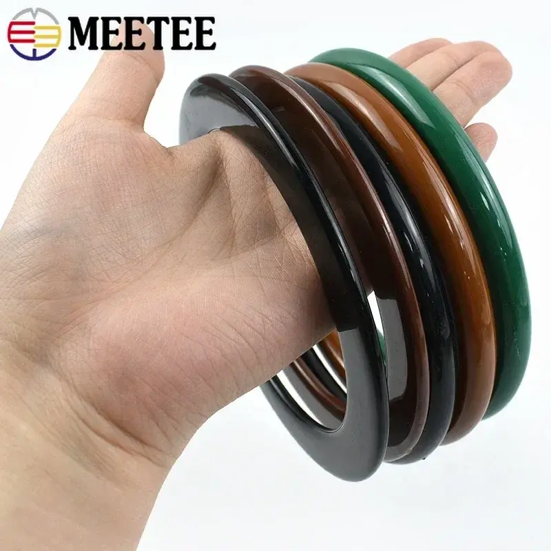 2Pcs 10/11.4cm Round Plastic Bag Handle Purse Frame Kiss Clasp Bracket Replacement Handles Ring DIY Handmade Sewing Accessories
