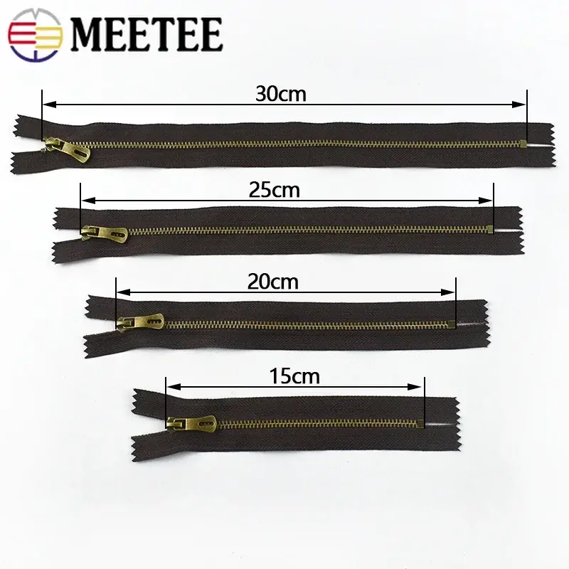 3# 5/10Pcs Bronze Metal Zippers Close-end Pants Zips Closure Bags Pocket Clothes Decor Zipper Repair Kits DIY Sewing Accessories