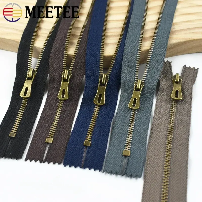 3# 5/10Pcs Bronze Metal Zippers Close-end Pants Zips Closure Bags Pocket Clothes Decor Zipper Repair Kits DIY Sewing Accessories
