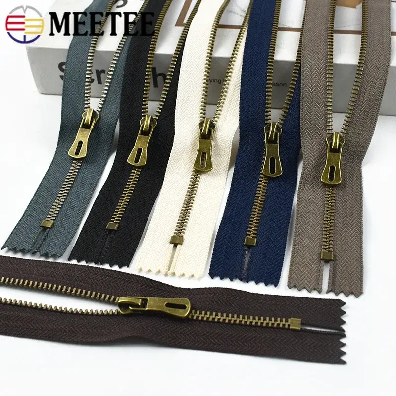 3# 5/10Pcs Bronze Metal Zippers Close-end Pants Zips Closure Bags Pocket Clothes Decor Zipper Repair Kits DIY Sewing Accessories