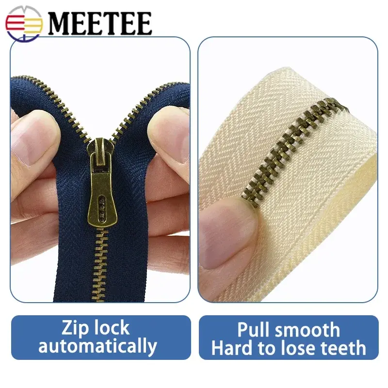 3# 5/10Pcs Bronze Metal Zippers Close-end Pants Zips Closure Bags Pocket Clothes Decor Zipper Repair Kits DIY Sewing Accessories