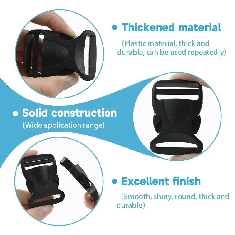 2-10Pcs 20/25/32/38mm Plastic Release Buckles for Bags Belt Black Backpack closure Buckle dog collar webbing Adjuster Snap Hooks