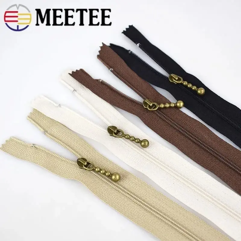Meetee 10Pcs 3# 12-25cm Nylon Zipper for Sewing Close-end Zips Closure Coat Bag Shoes Plastic Zippers DIY Clothing Accessories