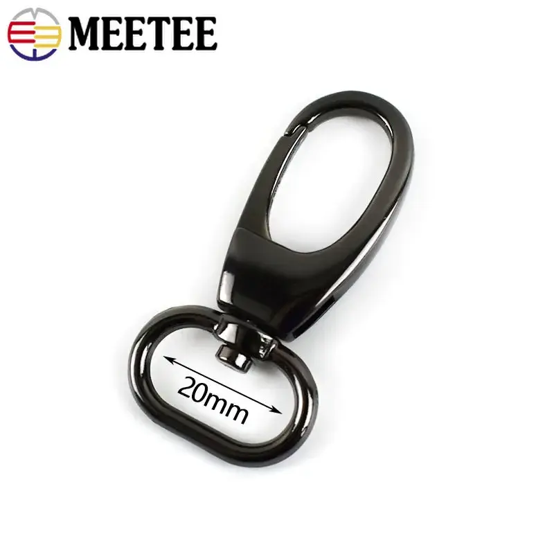 Meetee 5-30Pc 20mm Metal Bag Strap Buckles Handbag Swivel Lobster Clasp Keychain Dog Collar Hook Buckle DIY Hardware Accessories